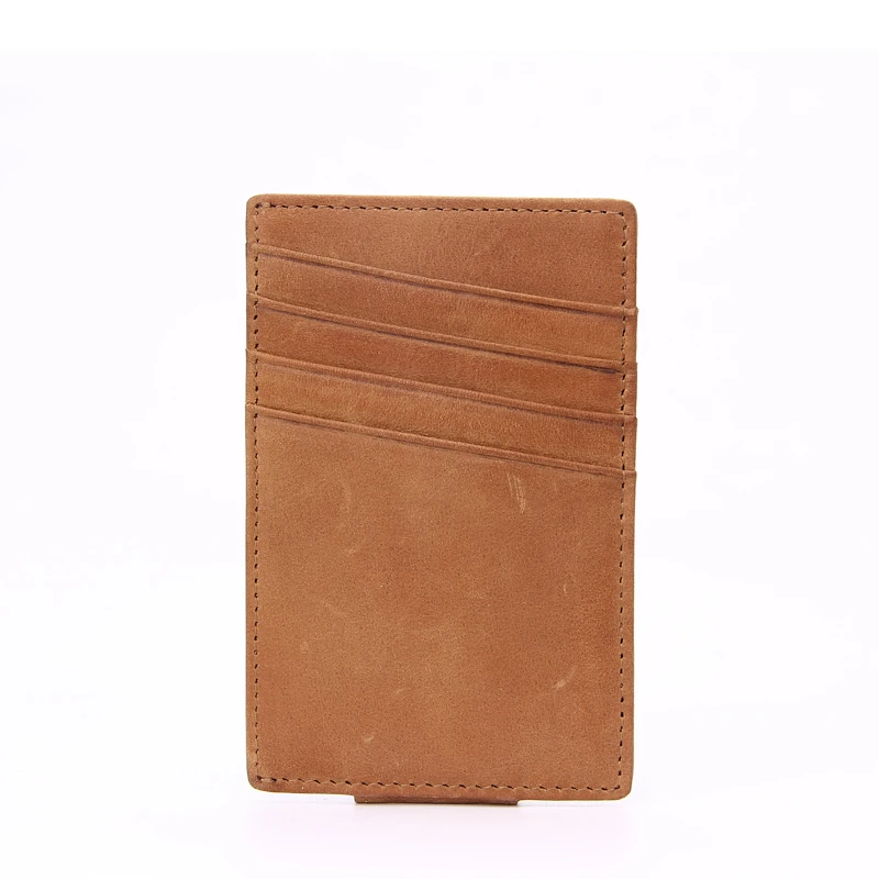 New Arrived Money Clip Front Pocket Wallet Leather RFID Blocking Strong Magnet thin Wallet