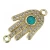 Import New brass connector Opal hamsa fatima hand micro pave cubic zirconia & 1/1 loop more colors for 1319151 from China