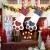 New creative christmas decorations supplies blue red fireplace dog paw pet christmas stocking