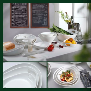 New Design High Quality Super White Ceramic Dinnerware Western Tableware