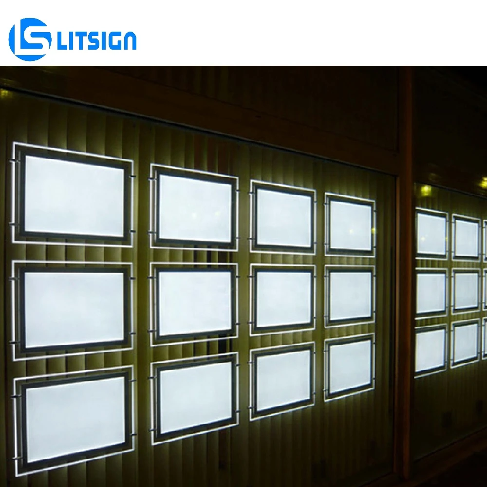 new design outdoor electronic led light glow shop window display acrylic led real estate sign board