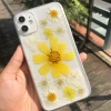 New fashion soft Tpu Epoxy Real Dried Pressed Flowers shock-proof glitter Phone Case back cover for Iphone 11 Pro Max 12 X Xr
