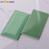 New green 3x6inch 7.5x15cm glossy flat good price Foshan bathroom ceramic wall tile subway tile
