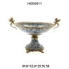 NEW ITEM Luxury European Bronze &amp; Porcelain Home Decoration Fruit Plate