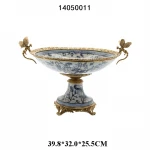 NEW ITEM Luxury European Bronze & Porcelain Home Decoration Fruit Plate