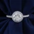 Import New Jewelry Trendy White Gold Plated S925 1.5CT Round Moissanite Wedding Women Rings Sterling Silver Halo Setting from China