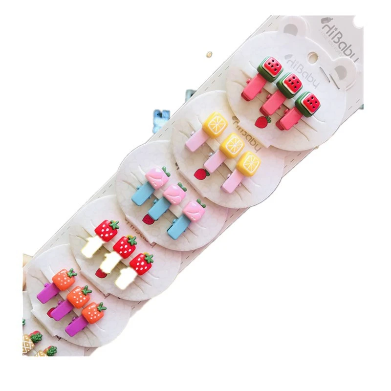 New Lolita fashion kids packing hair clips cute color fruit hairpin and hai ties girl hair accessories set