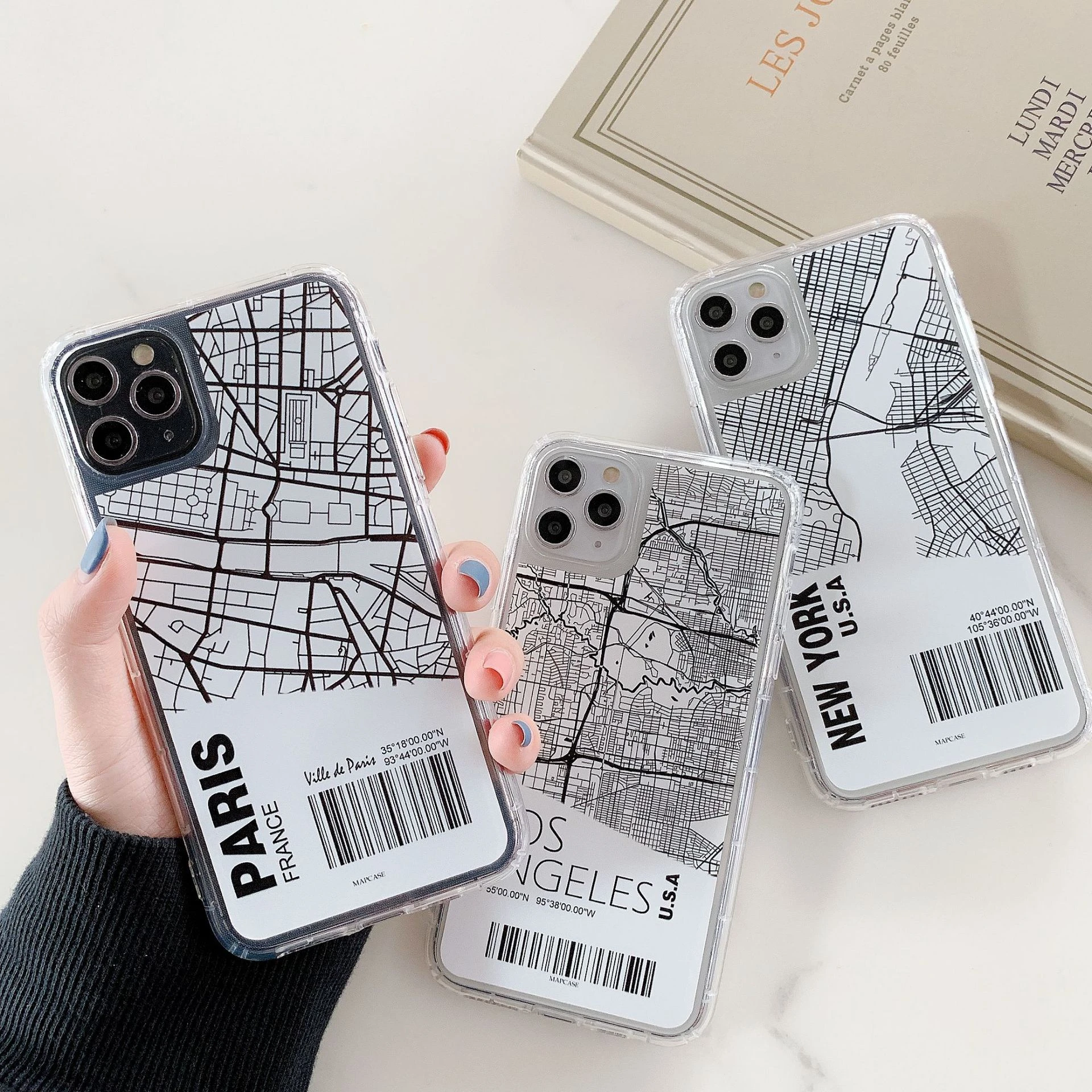 New Products 2020 Unique Air Ticket Sketch Map Soft Silicone TPU Bumper Back Cover Clear Phone Case For iPhone 11 Pro Max