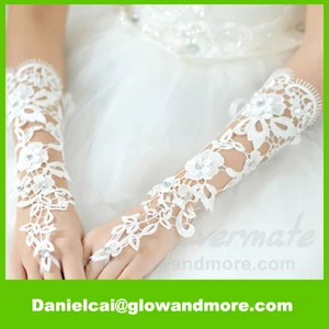 New style hot selling Lace Fingerless wedding glove for wedding party
