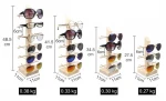 New Sun Glasses Eyeglasses Wood Display Stands Shelf Glasses Display Show Stand Holder Rack 9 Sizes Options Natural Material