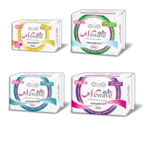 Newave series anion sanitary pads sanitary towel sanitary napkins with green and blue strip functional chips
