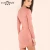 Import Newest fashion cocktail dresses pink curve hem long sleeve bodycon cocktail dress from China