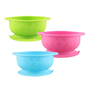 Newest kids silicone eating bowls baby food feeding suction bowl