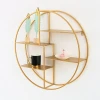 Nordic Iron Gold Storage Rack Home Decoration Wall Mount Shelf For Flower Pot Holders Wall Hanging