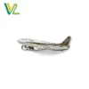 OEM and ODM Fashion Zinc alloy poly paint Plated Nickel plain plane 3D Tie bar pin Souvenir for men