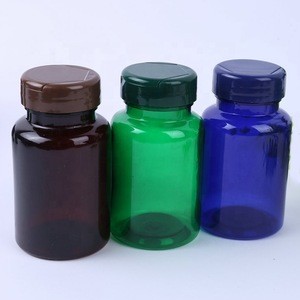 On Sale 80ml  Empty  PET Plastic Tablet Cases Amber Bottle For Supplement Capsule Storage