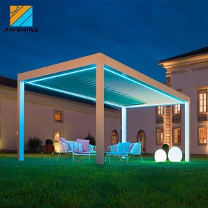 Opening & Closing Aluminum Louver Bioclimatic Pergola With Lights
