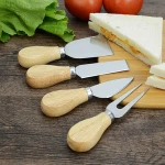 Original Bamboo Handle 4 Pieces Set Cheese Knives Stainless Steel Cheese Tool set