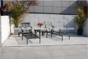 outdoor  deck chair aluminum sun beach Sienna single chaise lounge