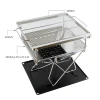Outdoor stainless steel oven household bbq grill charcoal 304 stainless steel folding charcoal grill