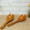 Pack of 2 Oval Boat Style Curve Serving Spoons Natural Lacquered Wooden (24 x 7 cms) for Dinnerware Dining Table Cutlery Set