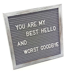 Paint Gray Frame Vintage Style Gray Felt Letter Board With Sawtooth Hanger and 610 Letters