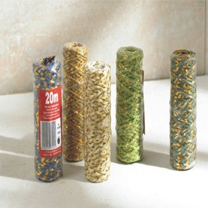 paper rope with metallic yarn/glitter paper raffia string