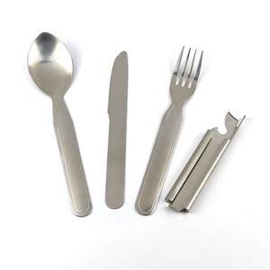 Picnic Flatware Set Multifunction Camping Cutlery Tool Stainless Steel Camping Cutlery Set for Hiking, Road Trips