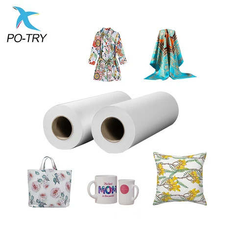 PO-TRY 50g 60g 70g 90g 100g Customized Fast Dry Textile Heat Transfer Printing Sublimation Paper