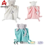 polyester super soft animal head plush custom baby security blanket