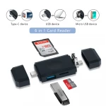 Portable 3 in 1 ABS Shell Type C/Micro/ USB 3.0 Smart Card Reader With SD/TF Card
