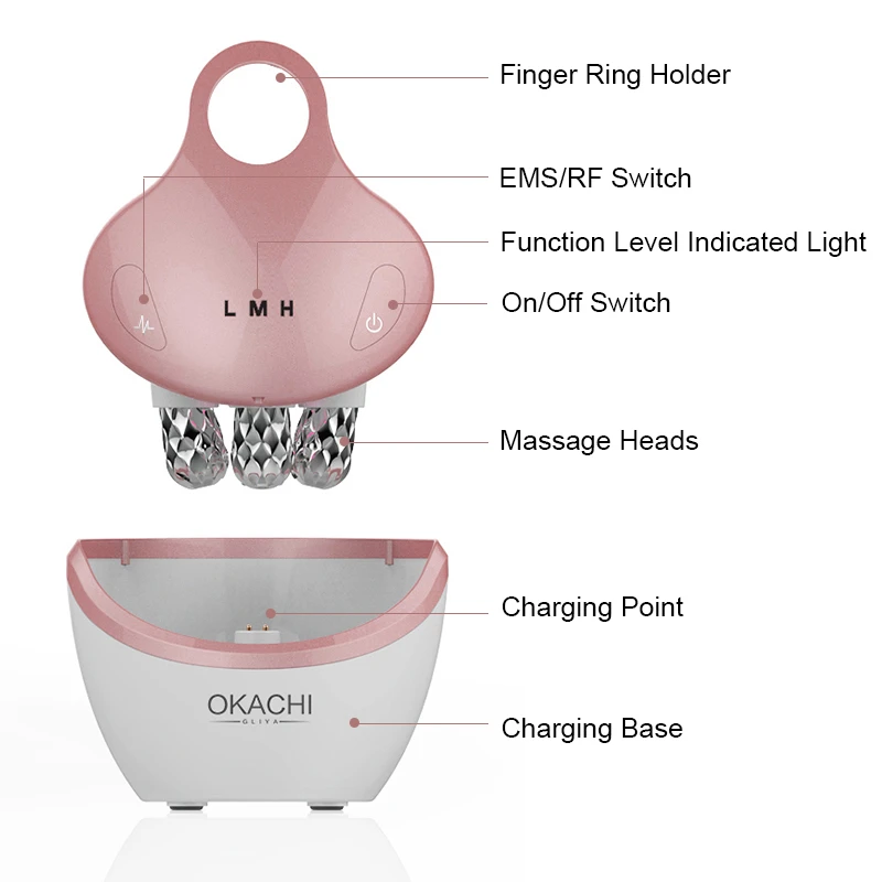 portable beauty instrument  handheld electric ems rf face massage device lifting tightening anti wrinkle facial massager