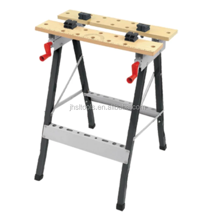 Portable Stainless Steel Wood Cutting Sawhorse Folding Wooden Workbench