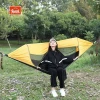 Portable travel hammock with mosquito net and sun shelter for outdoor camping hiking