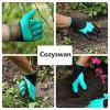 Premium Natural Latex Rubber Garden Genie Gloves with Right Hand Fingertip Claws for Digging, Raking and Hands Protection