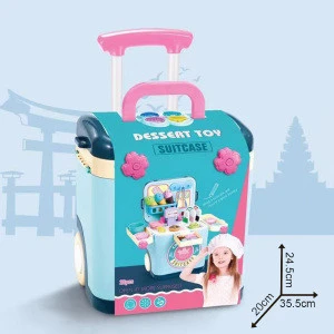 Pretend toy set kid dessert toy box have light and music pretend toy with Eco friendly material play house for children