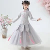 Pretty Cute china traditional style cheongsam red lace dress kids dresses girls winter clothing