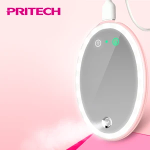 PRITECH Beauty Care Face Water Spray Nano Mist Electric Facial Steamer With LED Mirror