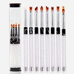 professional 8pcs nail art  brush set with gel brushes,painting brushes 3D brushes fan brush and liner