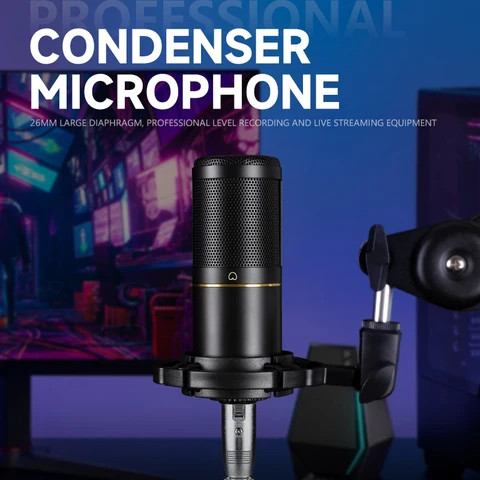 Buy Professional Condenser Studio Microphone Monitor Headphone Vlogging ...