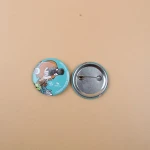 Promotion custom cheap blank round metal tin button badge wholesale with safety pin