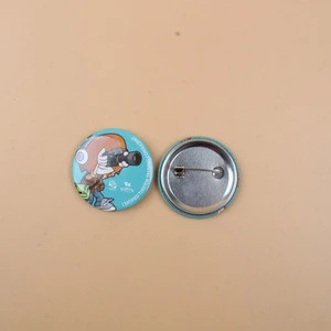 Promotion custom cheap blank round metal tin button badge wholesale with safety pin