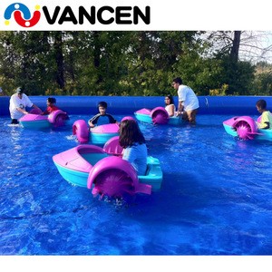 Promotion durable water park swimming pool water play equipment children hand cranking paddle wheel boat