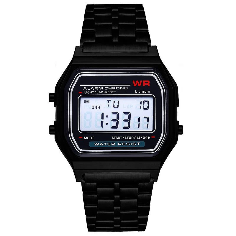 Promotion WR Clock Ultra-thin Metal Digital Watch Unisex Popular Alloy Digital Watch