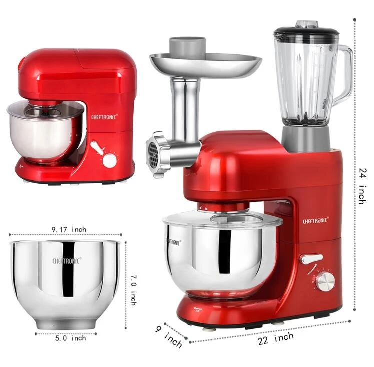 Promotional instock sample 5L bowl 5 in1 kitchen food mixer with blender and juicer