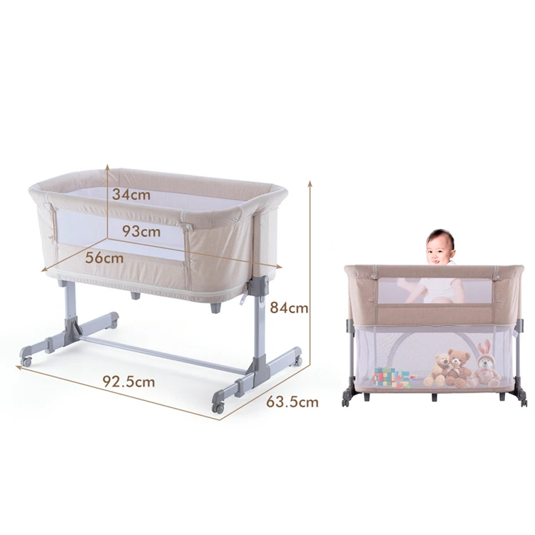 Purorigin Newest design extendable sleeping baby bed movable cot