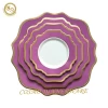 Purple sunflower porcelain plates sets dinnerware ceramic with gold rim