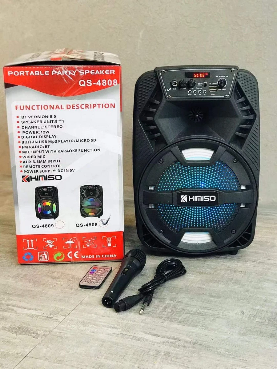QS-4808 High quality 8 inch portable speaker subwoofer bt speaker with remote control