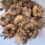 Real raccoon fur ball in stock raccoon fur pom pom