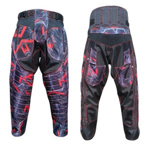 Red design sublimated paintball pants